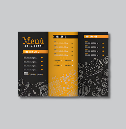 A4 Menus (210x297mm before folding)