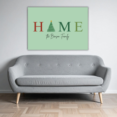 Handcrafted A3 “Home” Christmas Canvas – Personalized with Your Name